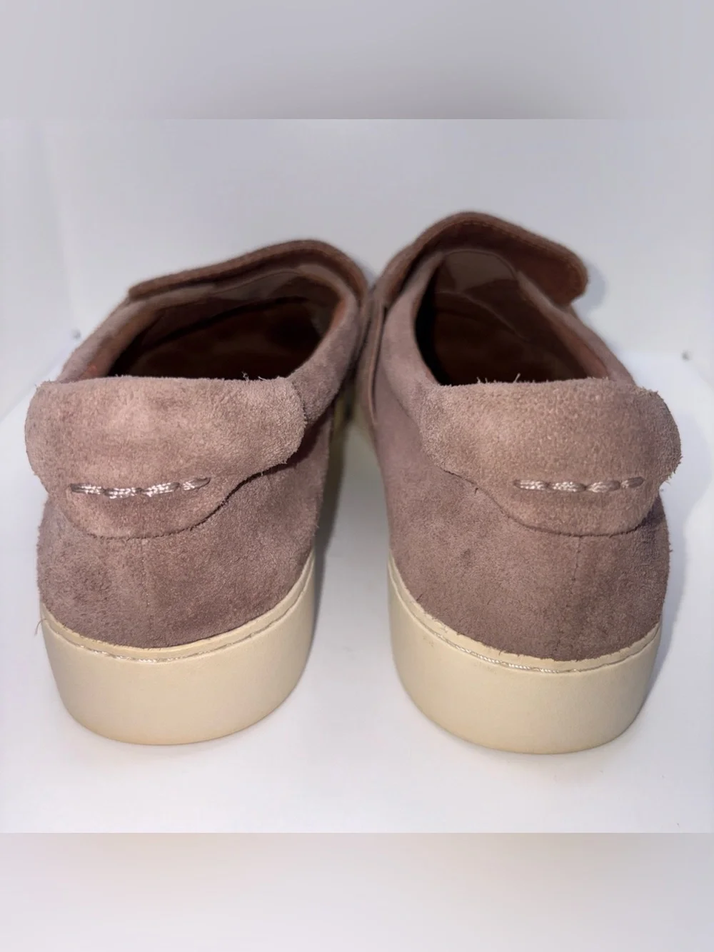 Frye Nina Stud Slip-On Dusty Rose Suede Leather Sneakers Sz 8.5 Casual Neutral